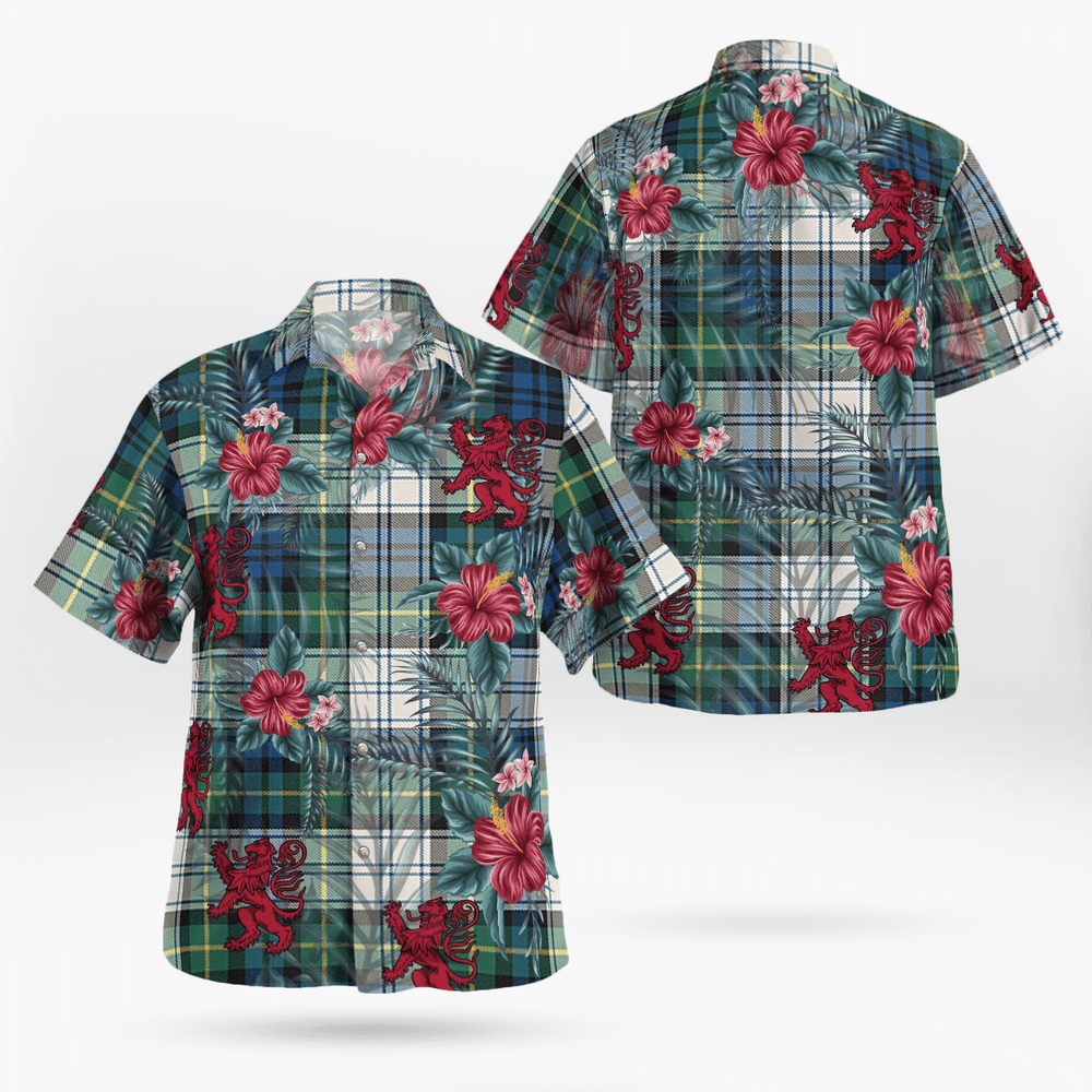 Clan Gordon Dress Ancient Tartan Scottish Lion Hawaiian Shirt PQ36 Gordon Dress Ancient Tartan Tartan Hawaii Shirt   