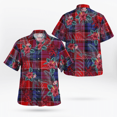 Clan Haldane 1 Tartan Scottish Lion Hawaiian Shirt