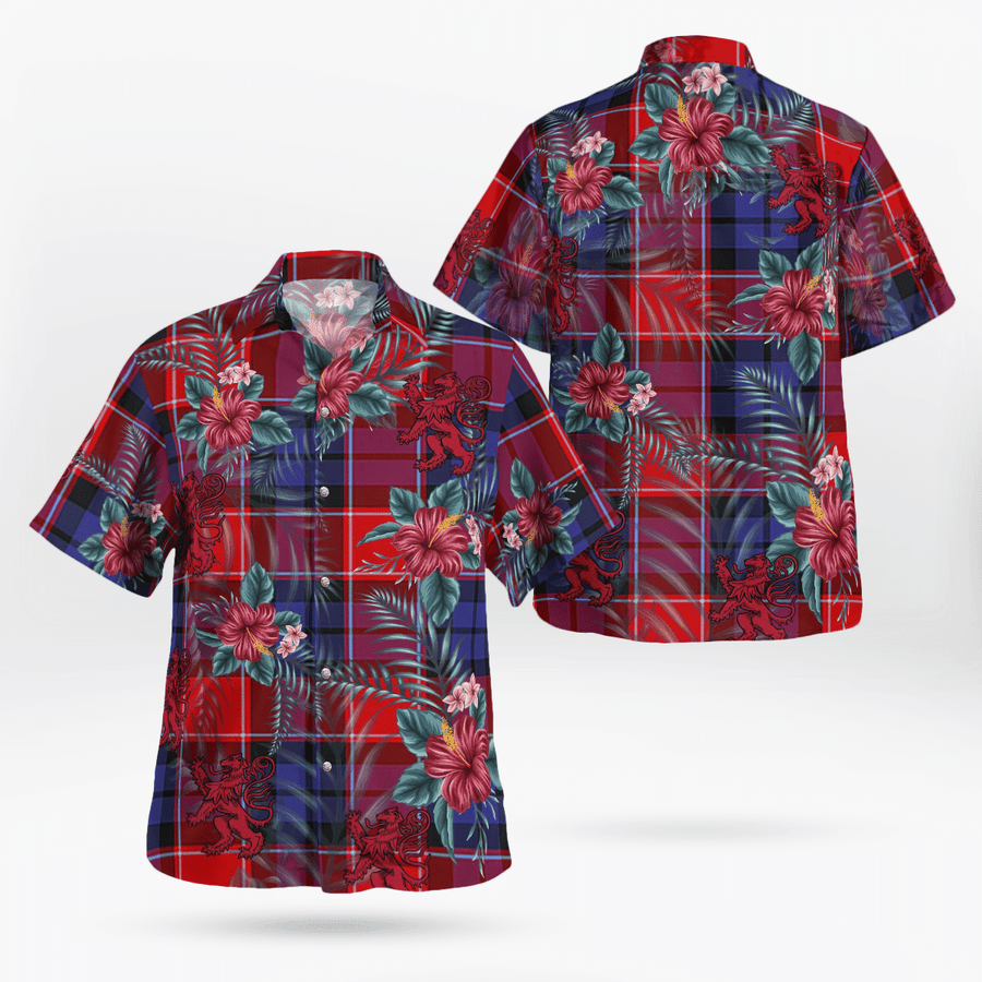 Clan Haldane 1 Tartan Scottish Lion Hawaiian Shirt NC27 Haldane 1 Tartan Tartan Hawaii Shirt   