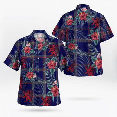 Clan Crichton Tartan Scottish Lion Hawaiian Shirt