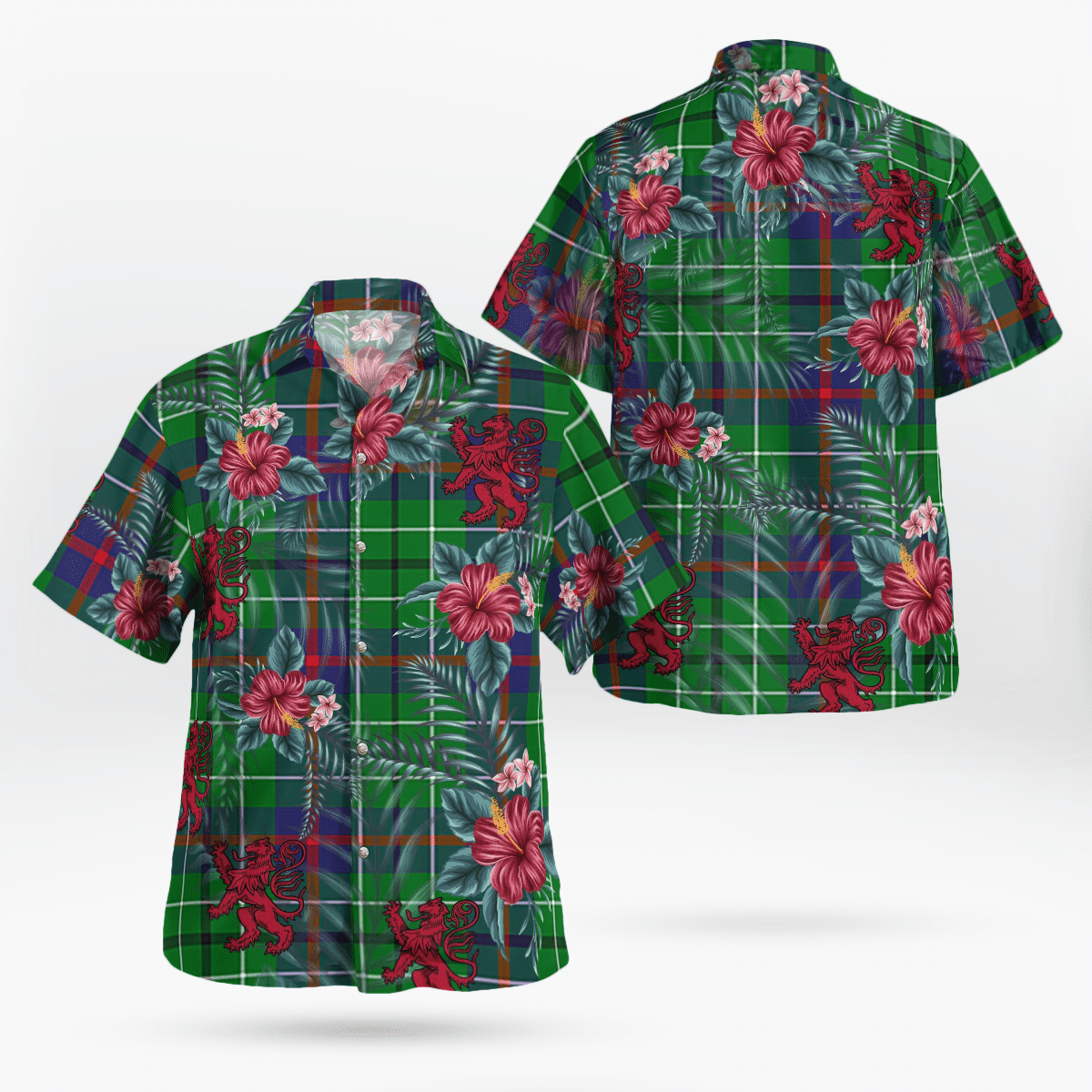 Clan Duncan Ancient Tartan Scottish Lion Hawaiian Shirt SY31 Duncan Ancient Tartan Tartan Hawaii Shirt   