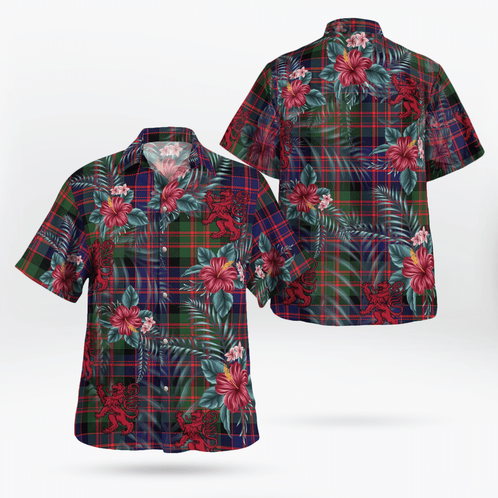 Clan MacDonald Modern Tartan Scottish Lion Hawaiian Shirt DT99 MacDonald Modern Tartan Tartan Hawaii Shirt   