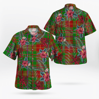 Clan Fulton Tartan Scottish Lion Hawaiian Shirt