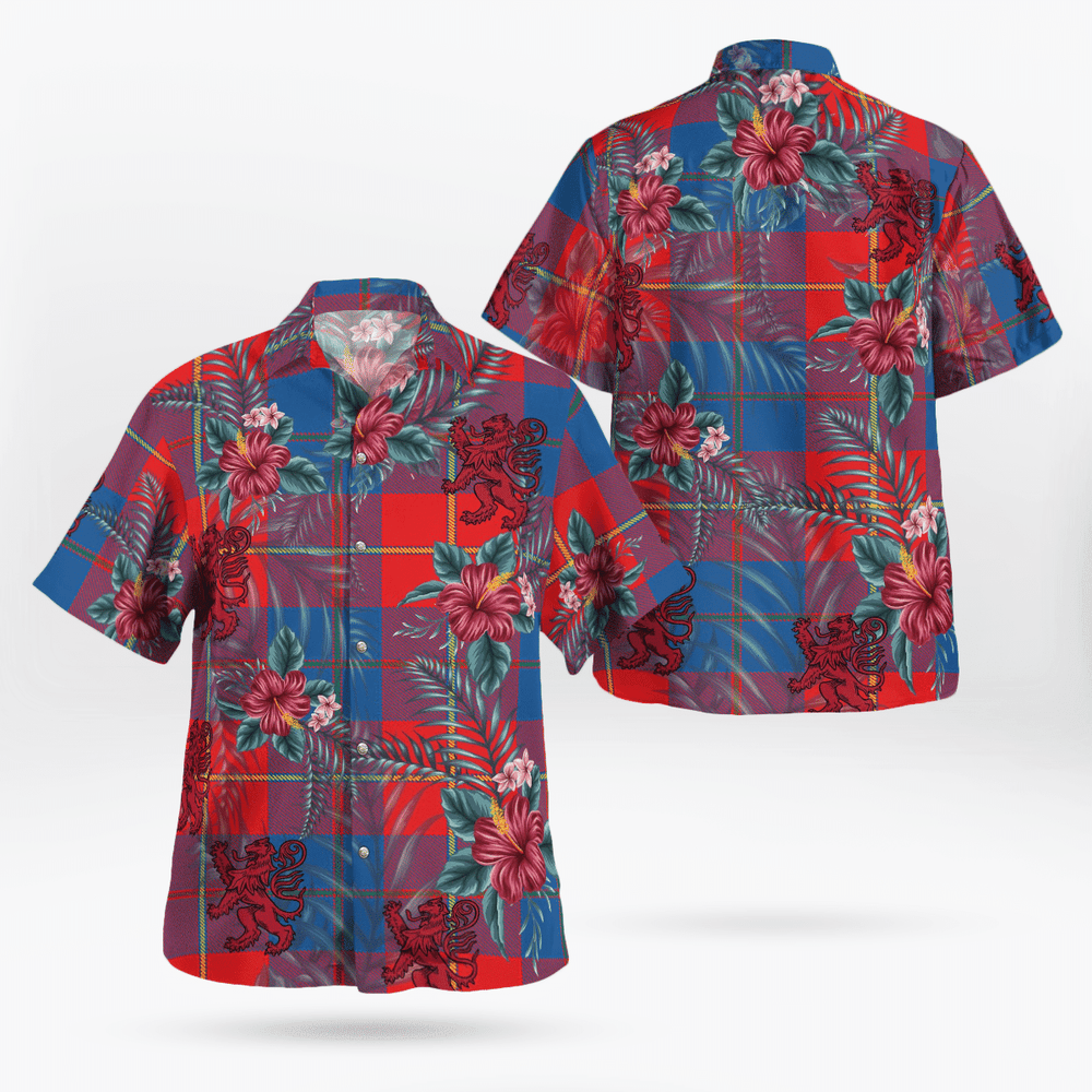 Clan Galloway Red Tartan Scottish Lion Hawaiian Shirt EP94 Galloway Red Tartan Tartan Hawaii Shirt   