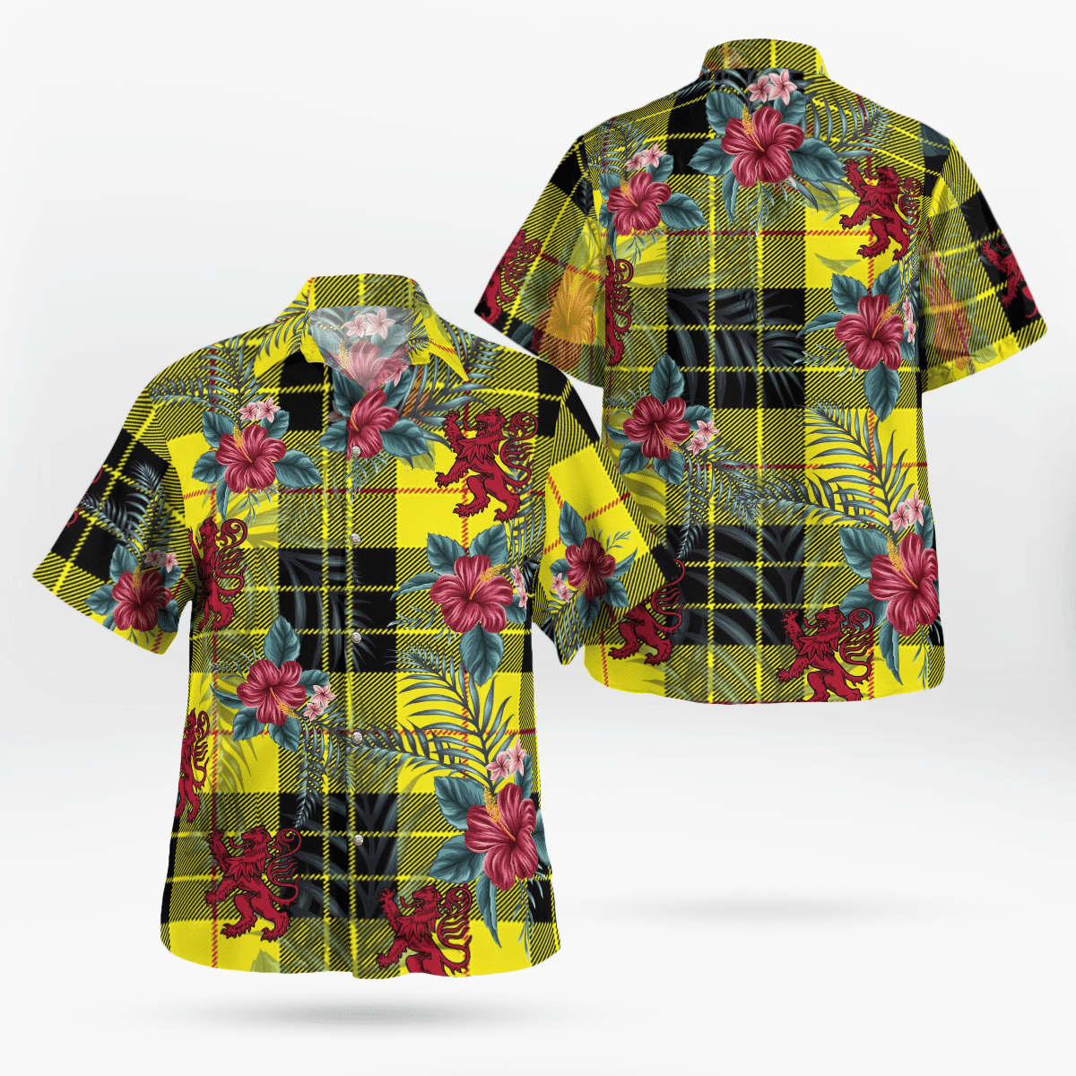 Clan MacLeod of Lewis Modern Tartan Scottish Lion Hawaiian Shirt WY60 MacLeod of Lewis Modern Tartan Tartan Hawaii Shirt   