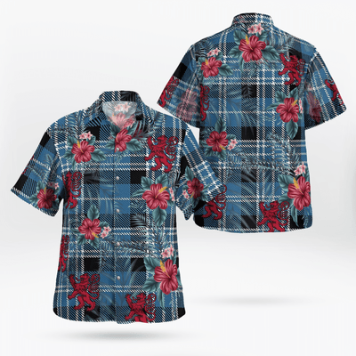 Clan Clark Ancient Tartan Scottish Lion Hawaiian Shirt WG67