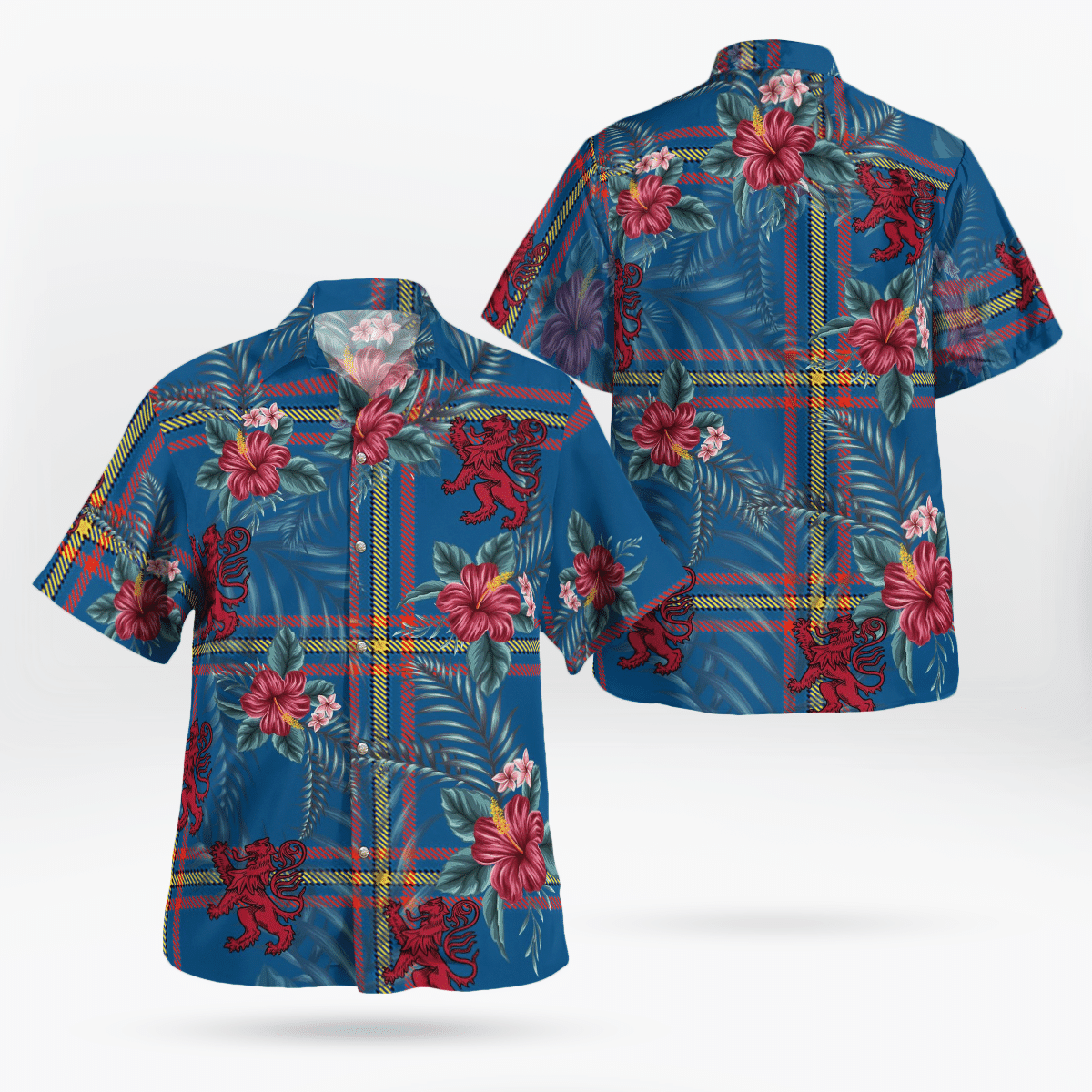 Clan MacLaine of Loch Buie Hunting Ancient Tartan Scottish Lion Hawaiian Shirt KZ25 MacLaine of Loch Buie Hunting Ancient Tartan Tartan Hawaii Shirt   