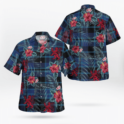 Clan Clark 2 Tartan Scottish Lion Hawaiian Shirt KG20
