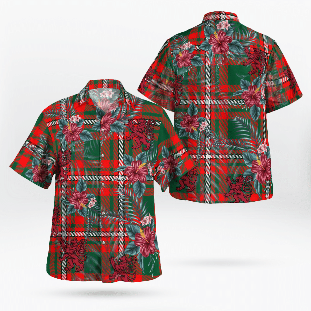 Clan Princess Margaret Tartan Scottish Lion Hawaiian Shirt TP15 Princess Margaret Tartan Tartan Hawaii Shirt   
