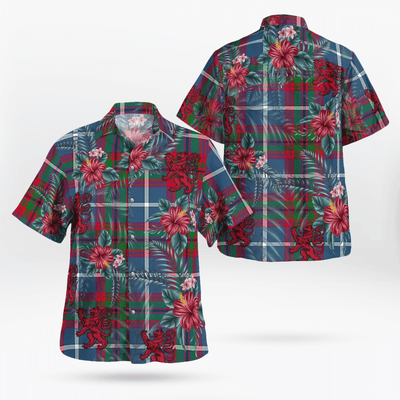 Clan Dalmahoy Tartan Scottish Lion Hawaiian Shirt