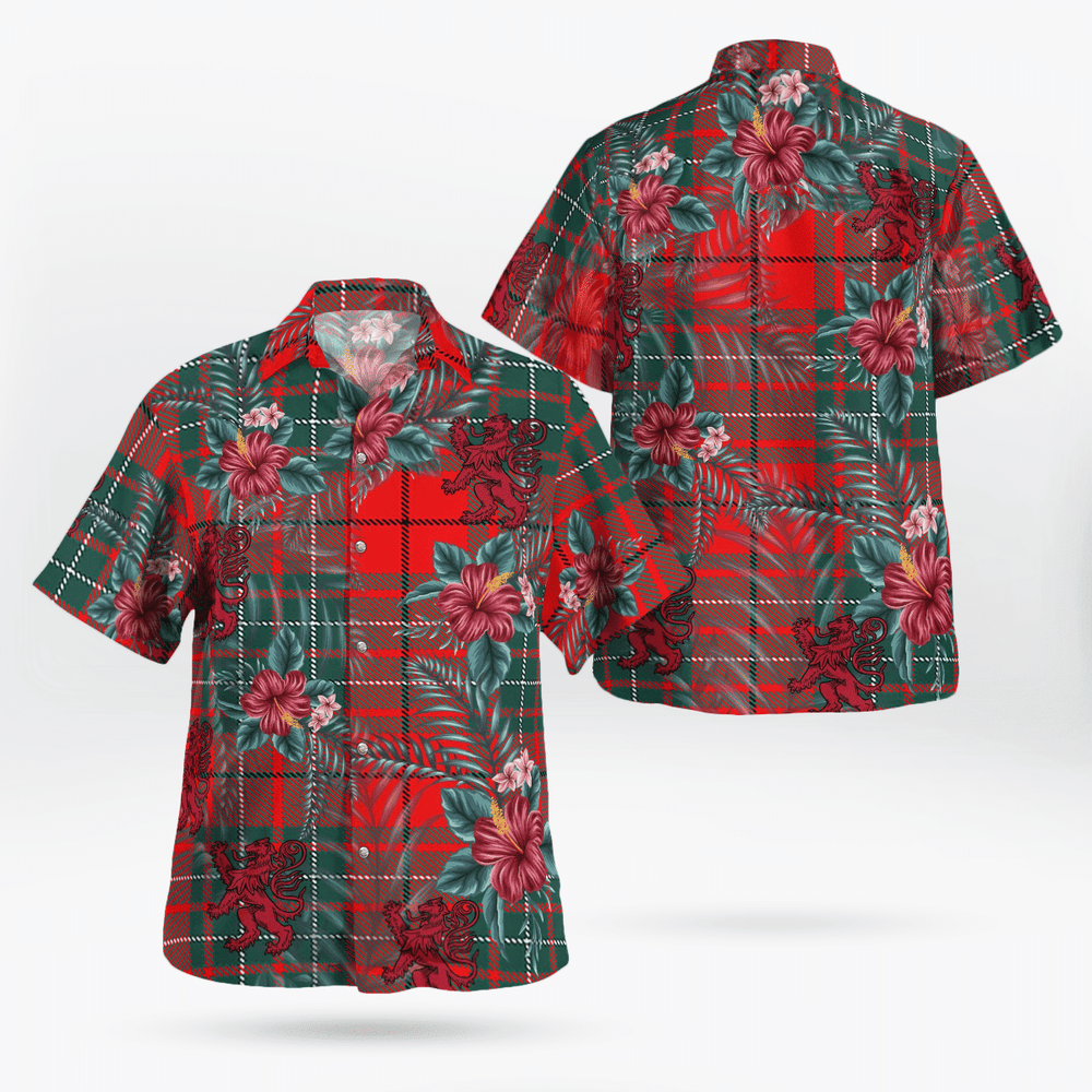 Clan Cumming Modern Tartan Scottish Lion Hawaiian Shirt SD97 Cumming Modern Tartan Tartan Hawaii Shirt   