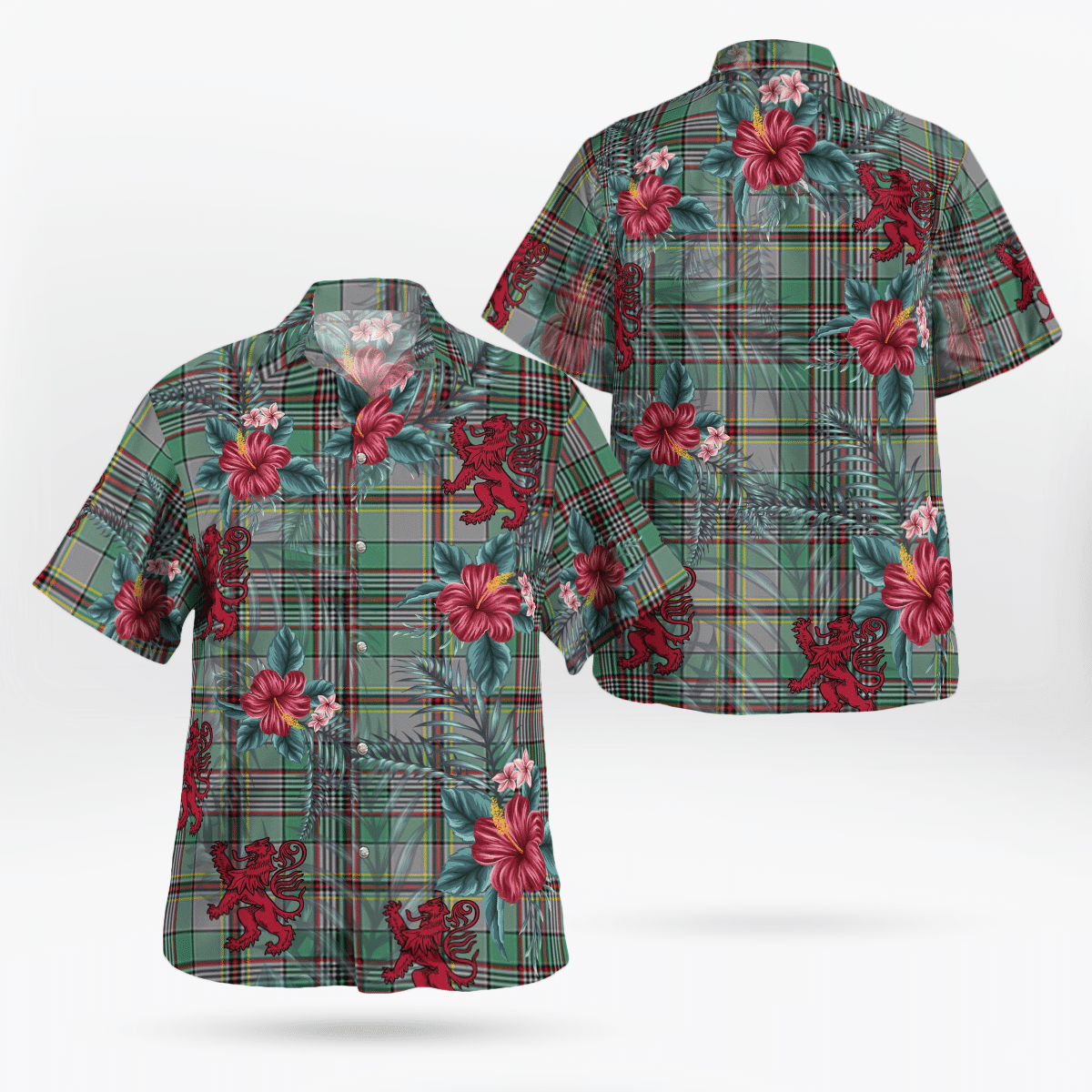 Clan Craig Tartan Scottish Lion Hawaiian Shirt UV54 Craig Tartan Tartan Hawaii Shirt   