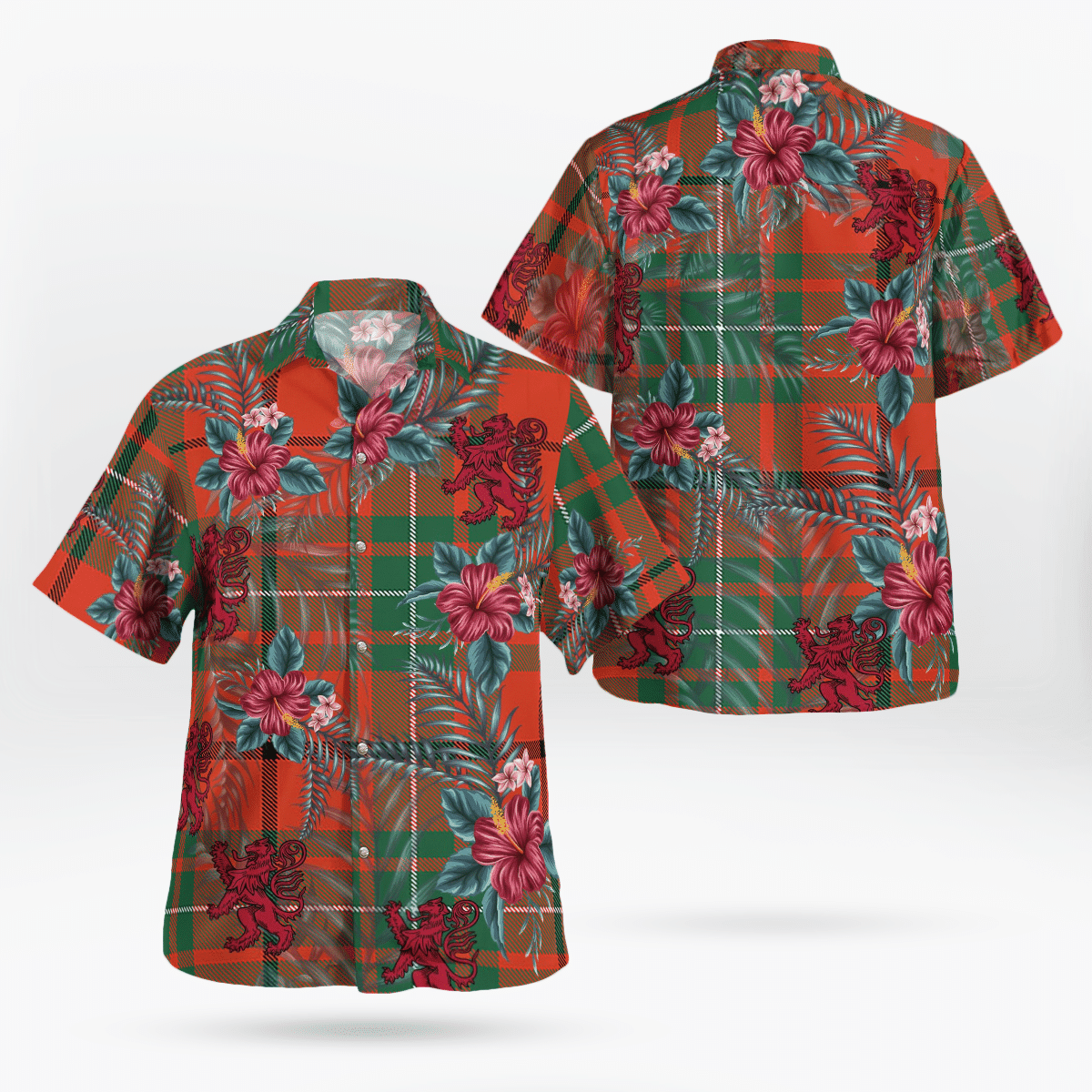 Clan MacAulay Ancient Tartan Scottish Lion Hawaiian Shirt YB33 MacAulay Ancient Tartan Tartan Hawaii Shirt   