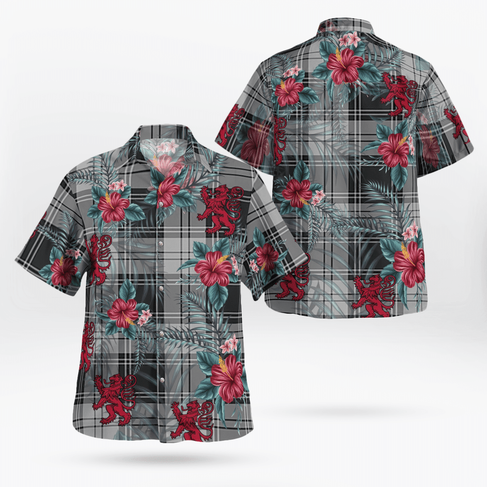 Clan Glen Tartan Scottish Lion Hawaiian Shirt MY13 Glen Tartan Tartan Hawaii Shirt   
