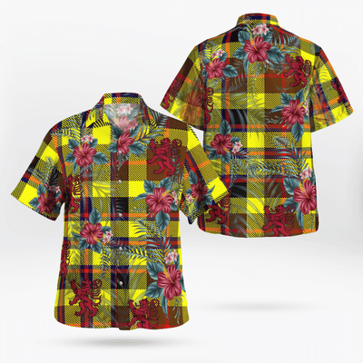 Clan Jardine Tartan Scottish Lion Hawaiian Shirt