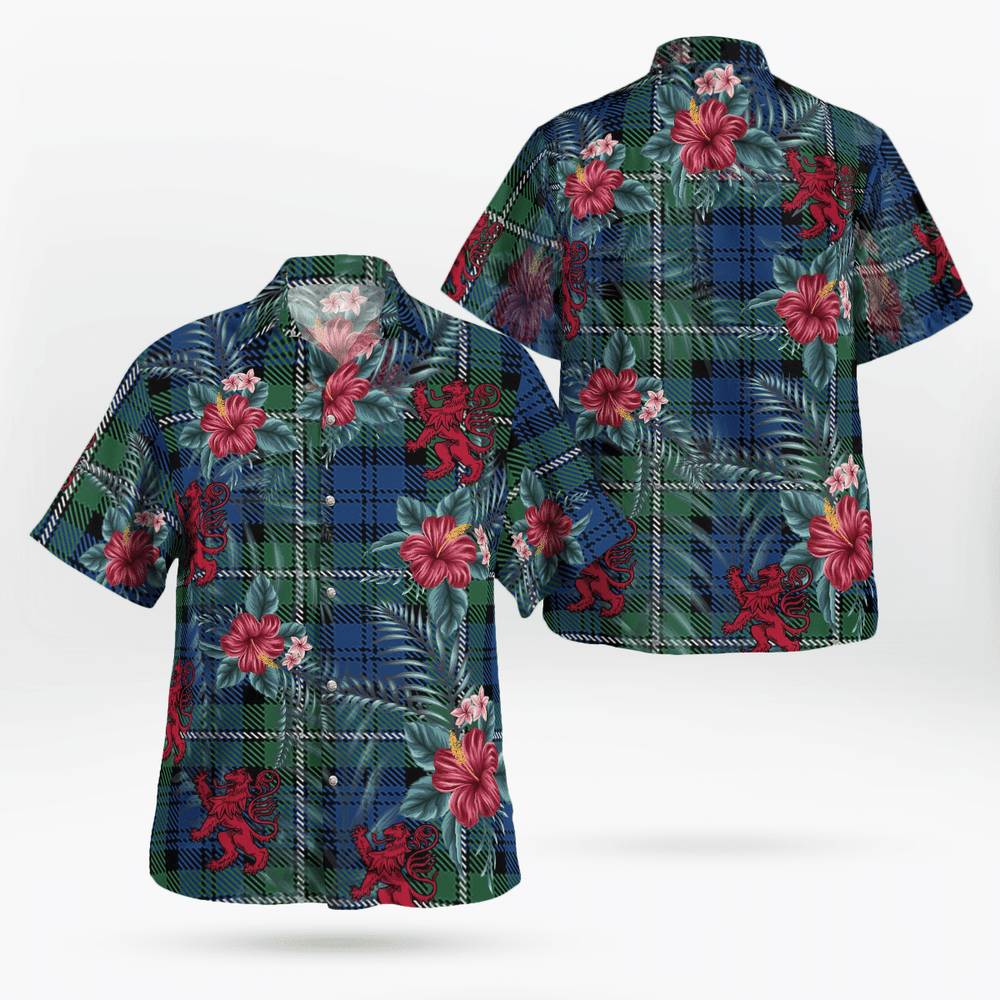 Clan Forbes Ancient Tartan Scottish Lion Hawaiian Shirt YE30 Forbes Ancient Tartan Tartan Hawaii Shirt   