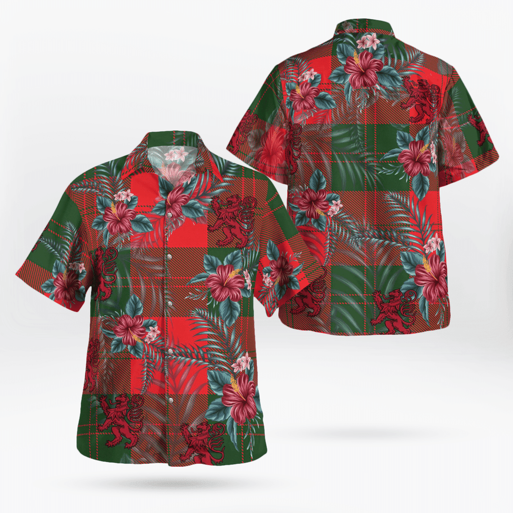 Clan Erskine Modern Tartan Scottish Lion Hawaiian Shirt FT73 Erskine Modern Tartan Tartan Hawaii Shirt   