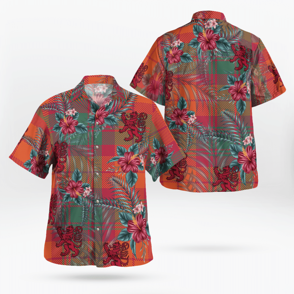 Clan MacNab Ancient Tartan Scottish Lion Hawaiian Shirt YK45 MacNab Ancient Tartan Tartan Hawaii Shirt   
