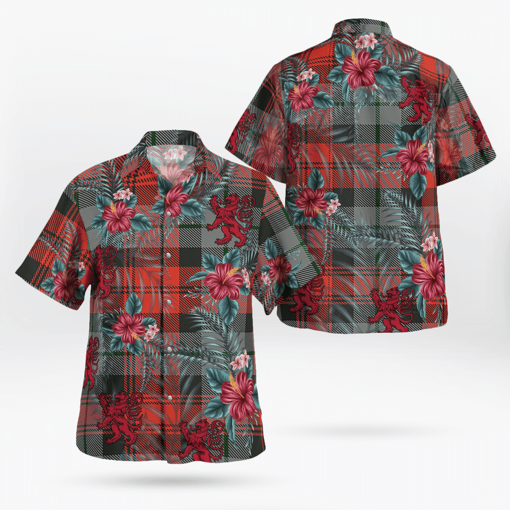 Clan MacLachlan Weathered Tartan Scottish Lion Hawaiian Shirt IW59 MacLachlan Weathered Tartan Tartan Hawaii Shirt   
