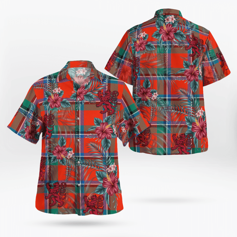 Clan Sinclair Ancient Tartan Scottish Lion Hawaiian Shirt WZ14 Sinclair Ancient Tartan Tartan Hawaii Shirt   