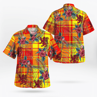Clan MacMillan Tartan Scottish Lion Hawaiian Shirt OR26