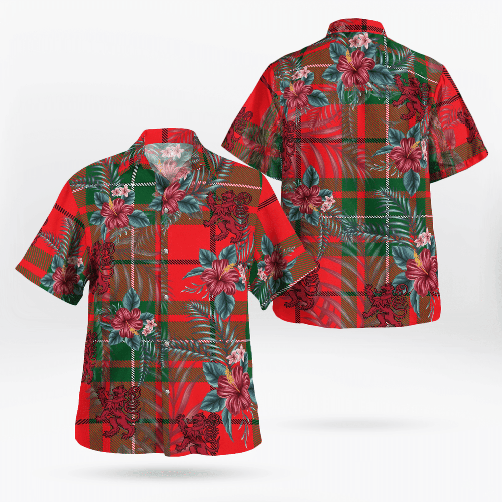 Clan MacAulay Modern Tartan Scottish Lion Hawaiian Shirt ME81 MacAulay Modern Tartan Tartan Hawaii Shirt   