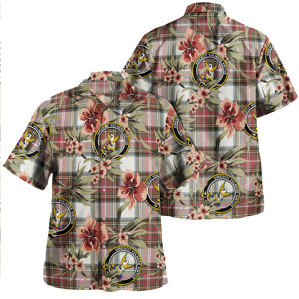 Clan Stewart Dress Weathered Tartan Crest Badge Aloha Hawaiian Shirt Tropical Old Style CG11 Stewart Dress Weathered Tartan Tartan Today   