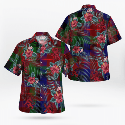 Clan Tennant Tartan Scottish Lion Hawaiian Shirt