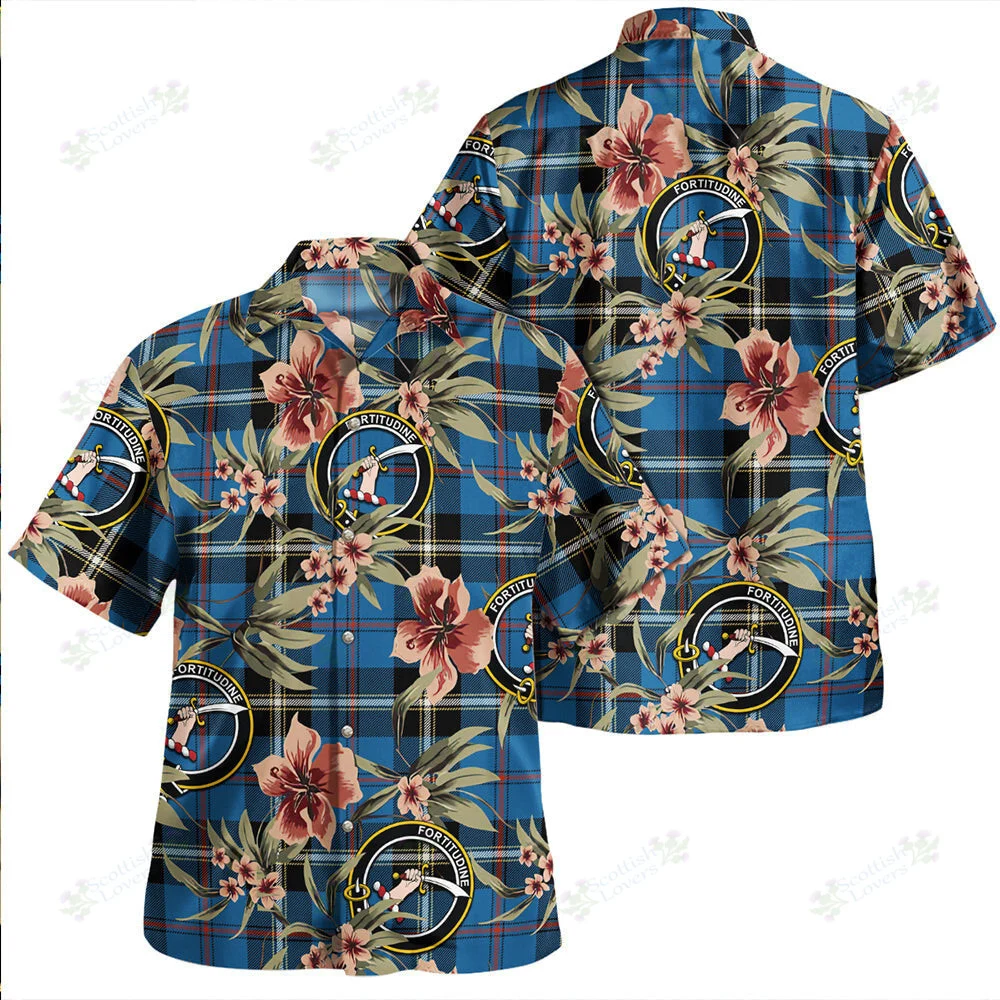 Clan MacRae of America Ancient Tartan Crest Badge Aloha Hawaiian Shirt Tropical Old Style JD61 MacRae of America Ancient Tartan Tartan Today   