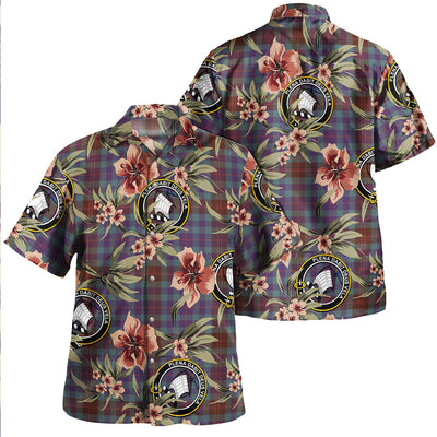 Clan Tennant Yules Weathered Tartan Crest Badge Aloha Hawaiian Shirt Tropical Old Style