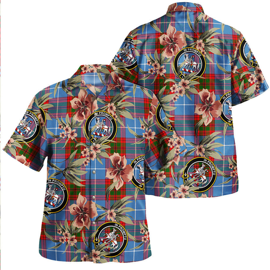 Clan Trotter Tartan Crest Badge Aloha Hawaiian Shirt Tropical Old Style