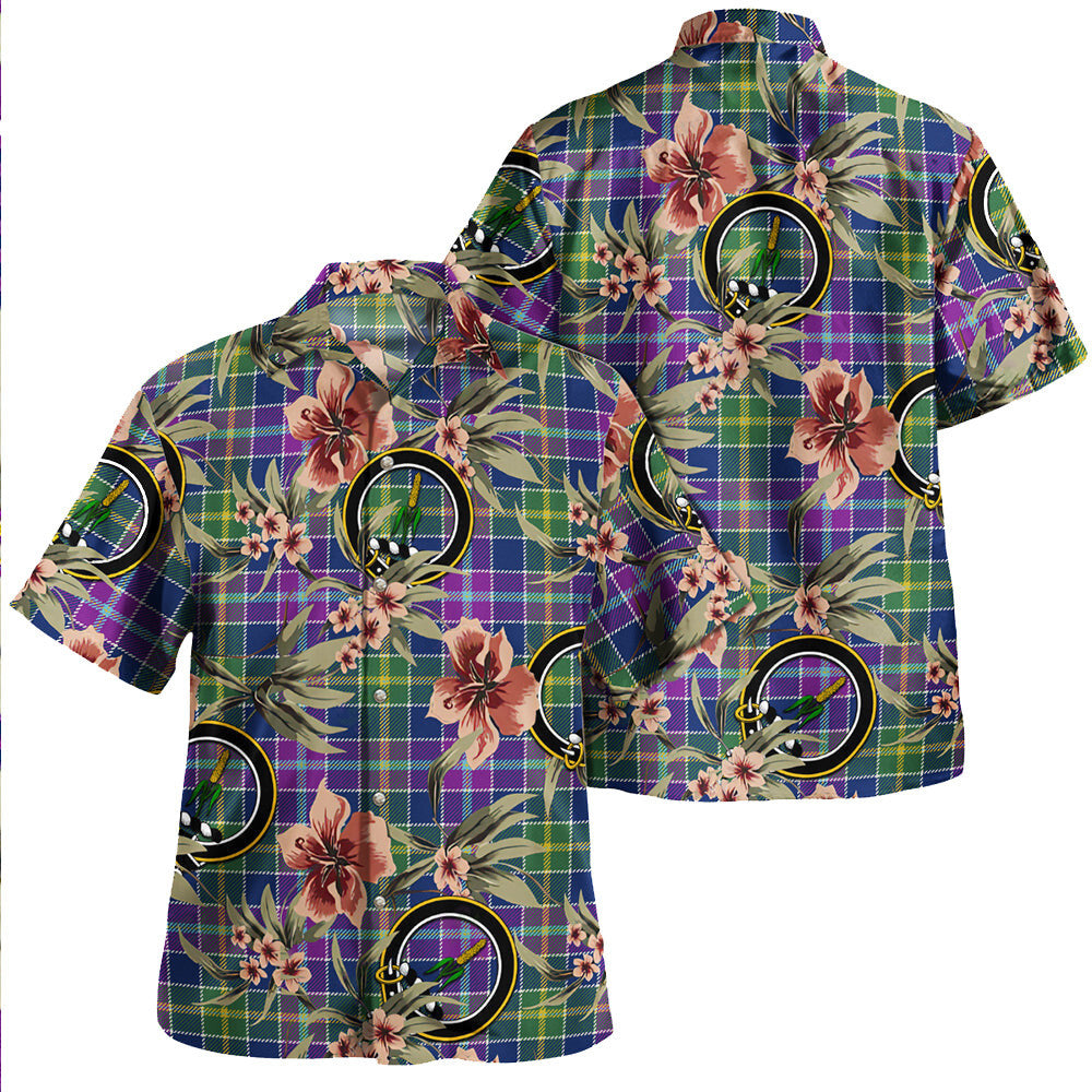Clan Yule Modern Tartan Crest Badge Aloha Hawaiian Shirt Tropical Old Style PH82 Yule Modern Tartan Tartan Today   