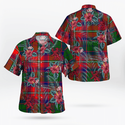 Clan Wauchope Tartan Scottish Lion Hawaiian Shirt