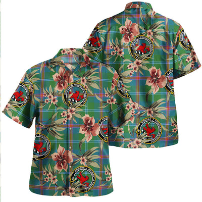 Clan Young Ancient Tartan Crest Badge Aloha Hawaiian Shirt Tropical Old Style