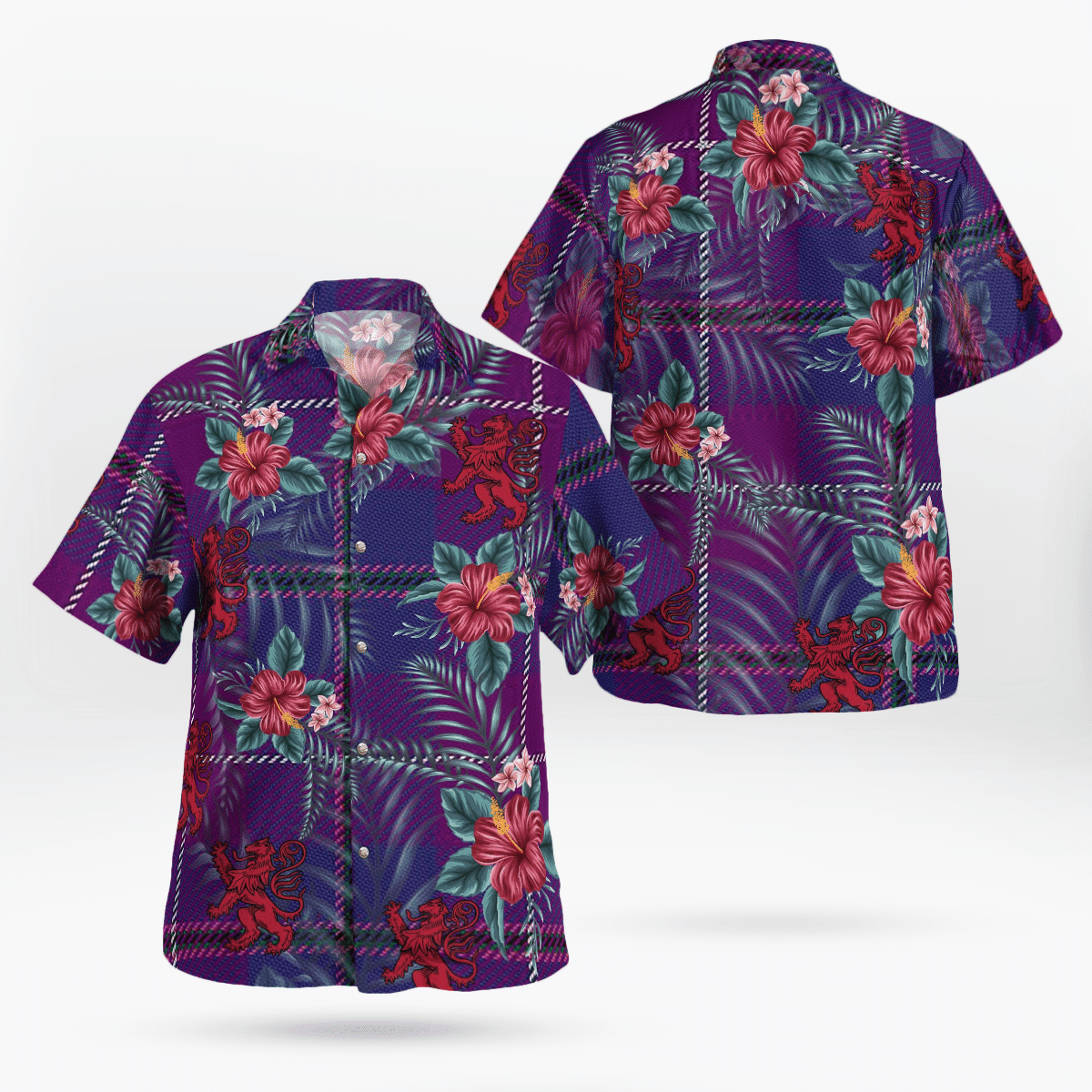 Clan Pride of Glencoe Tartan Scottish Lion Hawaiian Shirt DM67 Pride of Glencoe Tartan Tartan Hawaii Shirt   