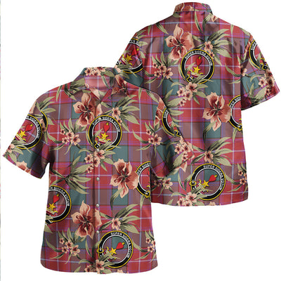 Clan Rattray Weathered Tartan Crest Badge Aloha Hawaiian Shirt Tropical Old Style