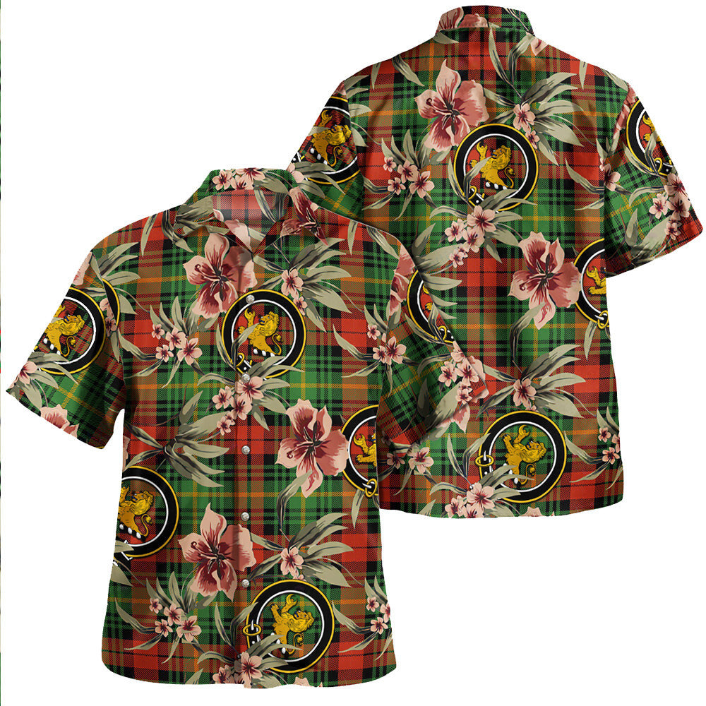 Clan Martin Ancient Tartan Crest Badge Aloha Hawaiian Shirt Tropical Old Style NK19 Martin Ancient Tartan Tartan Today   