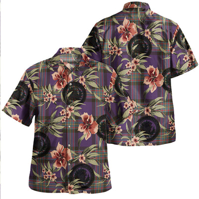 Clan MacLaren of Broich Weathered Tartan Crest Badge Aloha Hawaiian Shirt Tropical Old Style CU95