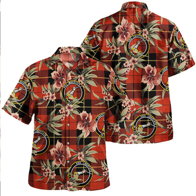 Clan Wallace (Wallas) Ancient Tartan Crest Badge Aloha Hawaiian Shirt Tropical Old Style