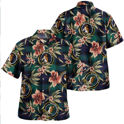 Clan MacTaggart Modern Tartan Crest Badge Aloha Hawaiian Shirt Tropical Old Style