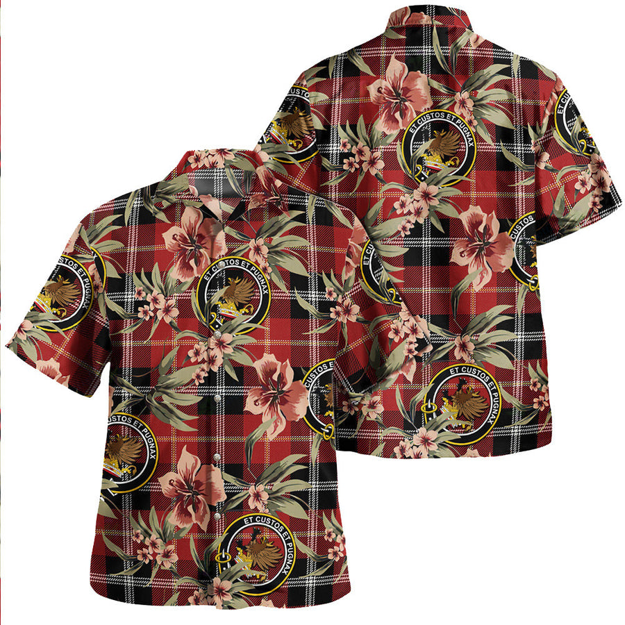 Clan Marjoribanks Modern Tartan Crest Badge Aloha Hawaiian Shirt Tropical Old Style