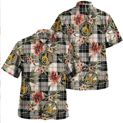 Clan MacPherson of Cluny Black & White Weathered Tartan Crest Badge Aloha Hawaiian Shirt Tropical Old Style VX15 MacPherson of Cluny Black & White Weathered Tartan Tartan Today   