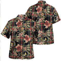 Clan Stewart Black Modern Tartan Crest Badge Aloha Hawaiian Shirt Tropical Old Style PE11 Stewart Black Modern Tartan Tartan Today   