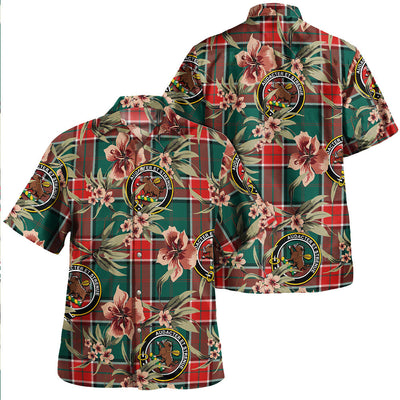 Clan Pollock Modern Tartan Crest Badge Aloha Hawaiian Shirt Tropical Old Style GP51