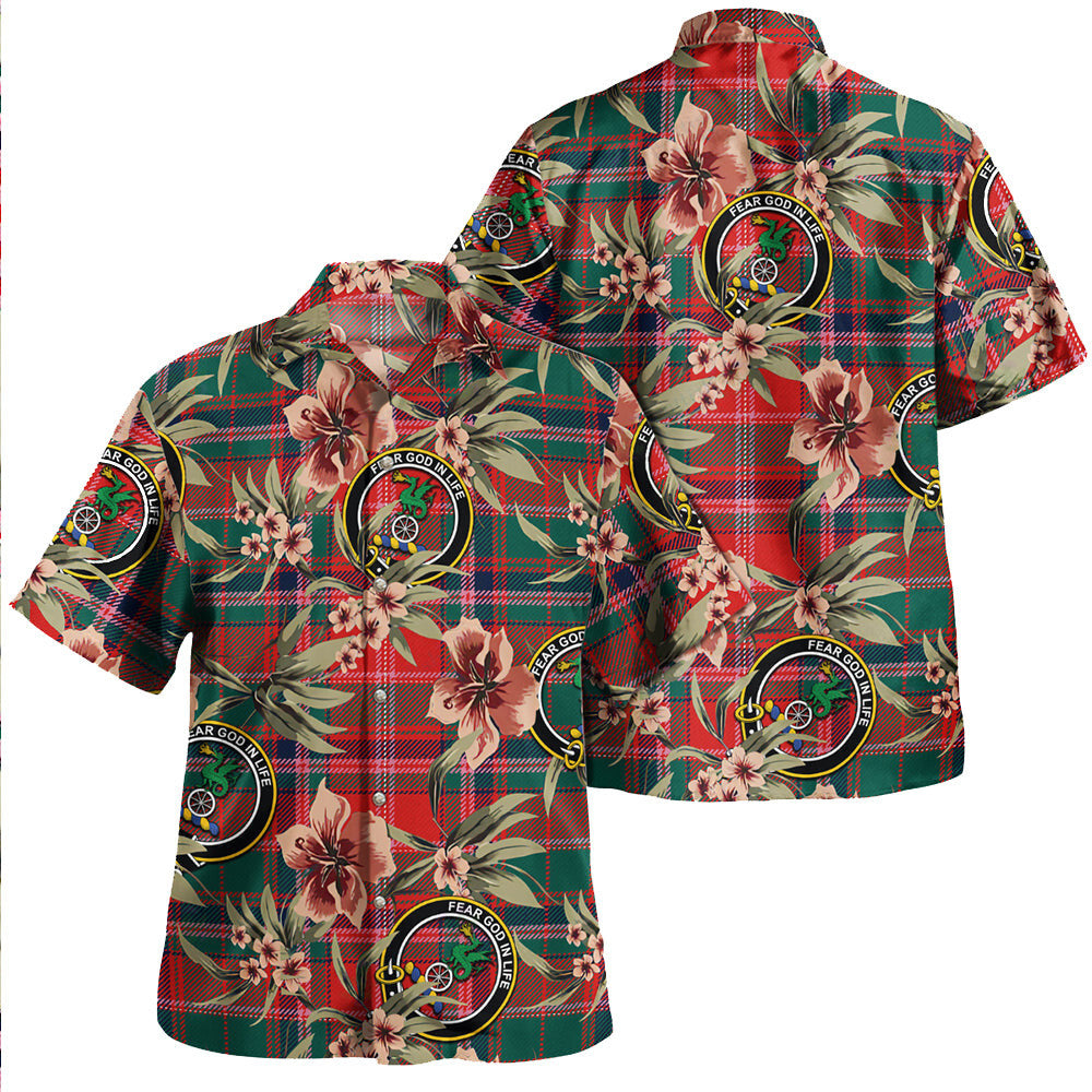 Clan Somerville Modern Tartan Crest Badge Aloha Hawaiian Shirt Tropical Old Style CV33 Somerville Modern Tartan Tartan Today   