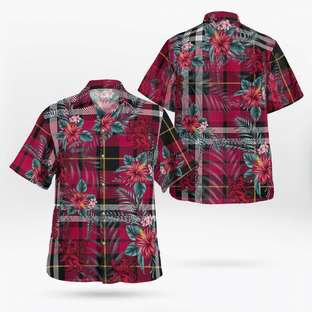 Clan Little Tartan Scottish Lion Hawaiian Shirt IS30 Little Tartan Tartan Hawaii Shirt   