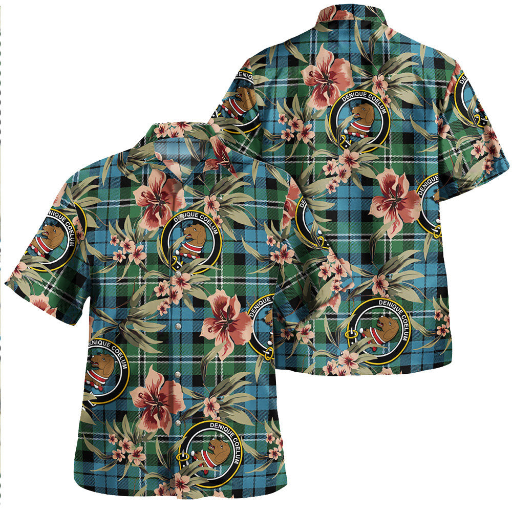 Clan Melville Ancient Tartan Crest Badge Aloha Hawaiian Shirt Tropical Old Style YT85 Melville Ancient Tartan Tartan Today   