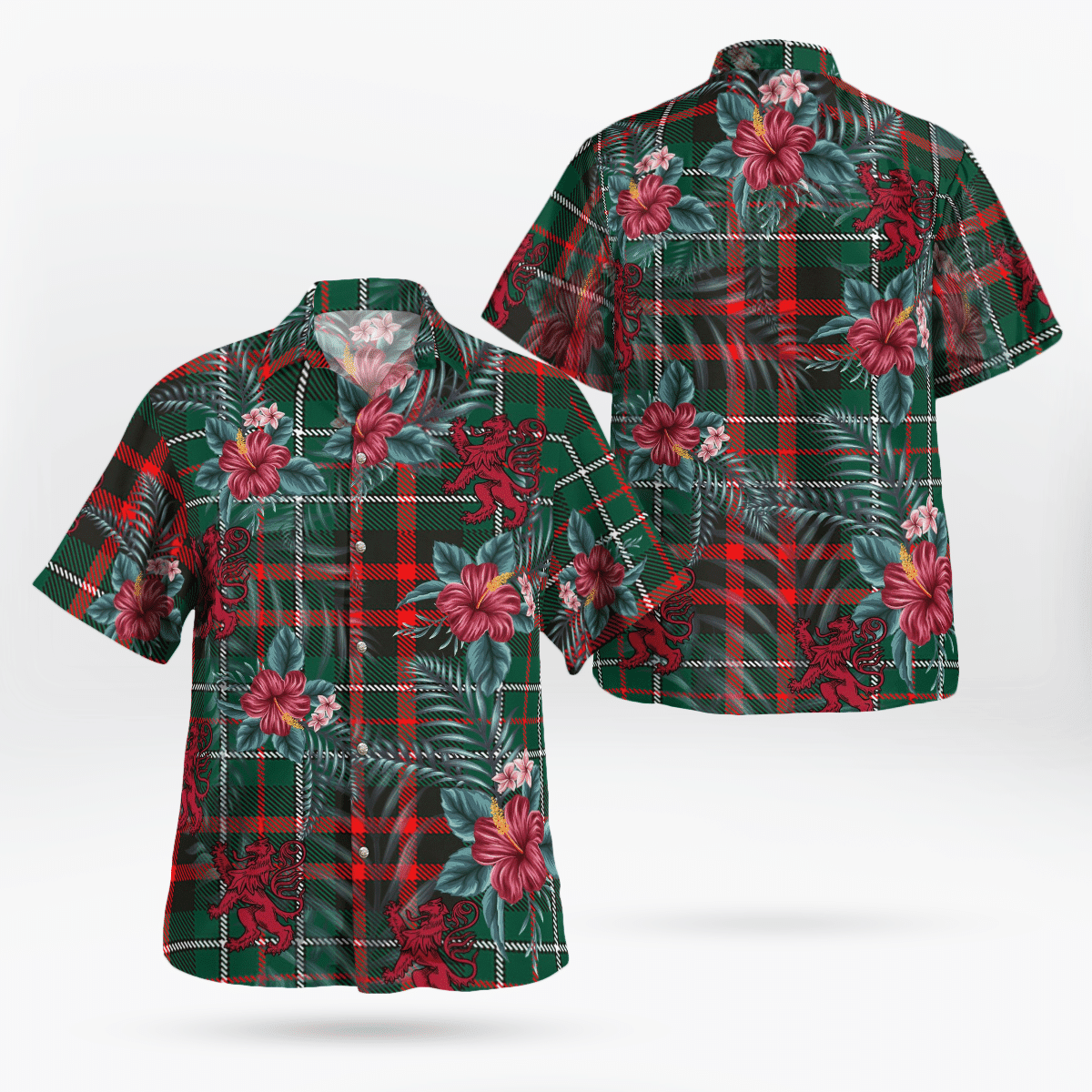 Clan MacDiarmid Modern Tartan Scottish Lion Hawaiian Shirt WT50 MacDiarmid Modern Tartan Tartan Hawaii Shirt   