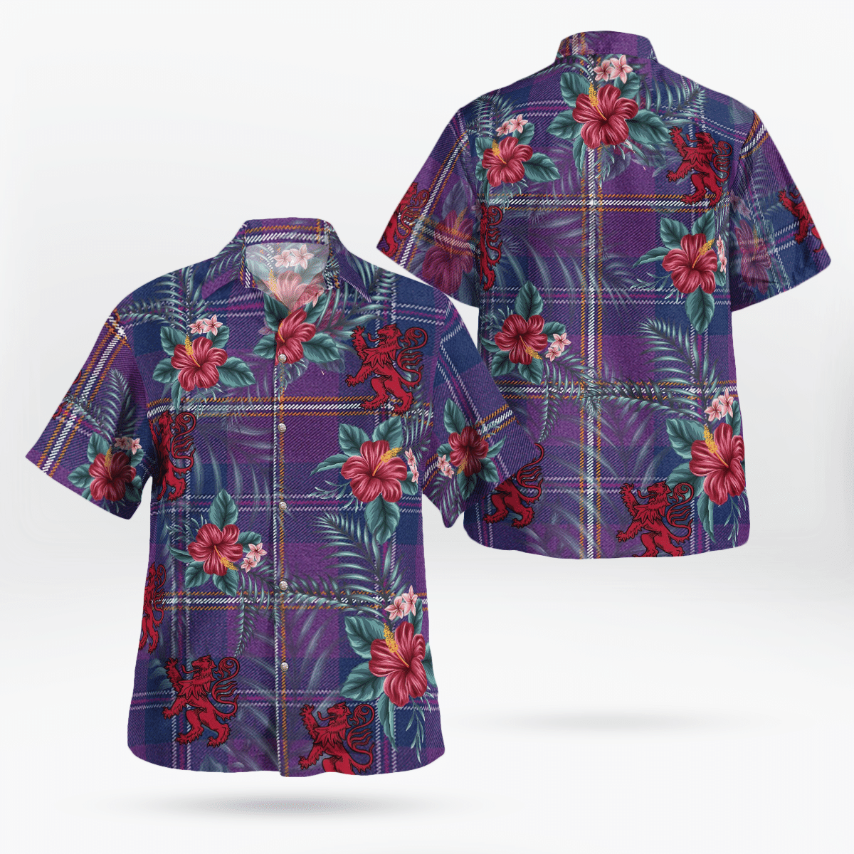 Clan Gretna Green Tartan Scottish Lion Hawaiian Shirt ZO29 Gretna Green Tartan Tartan Hawaii Shirt   