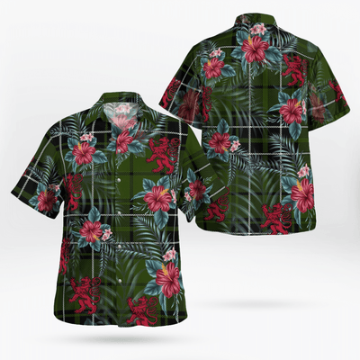 Clan MacLean Hunting Tartan Scottish Lion Hawaiian Shirt XT75